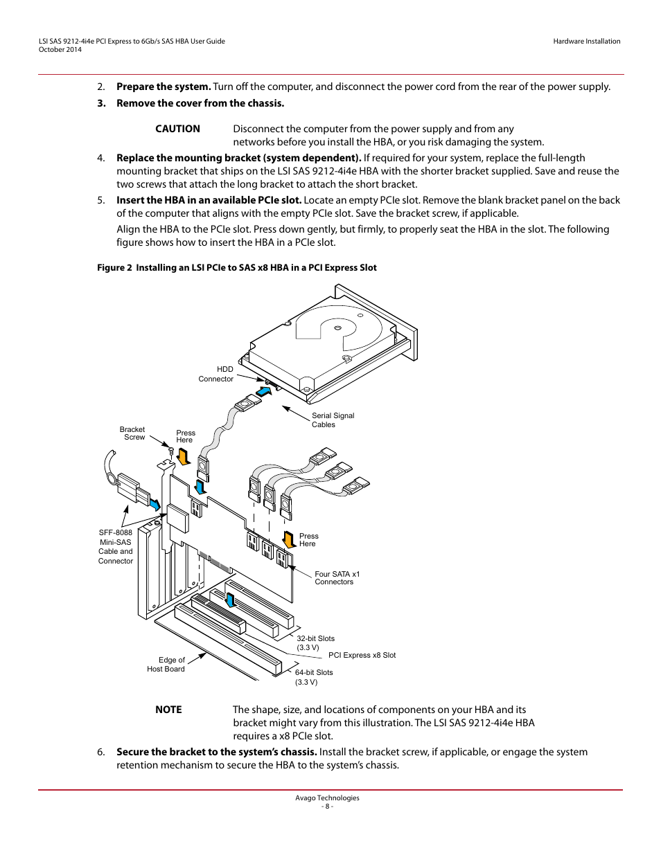 Avago Technologies SAS 9212-4i4e Host Bus Adapter User Manual | Page 8 / 10