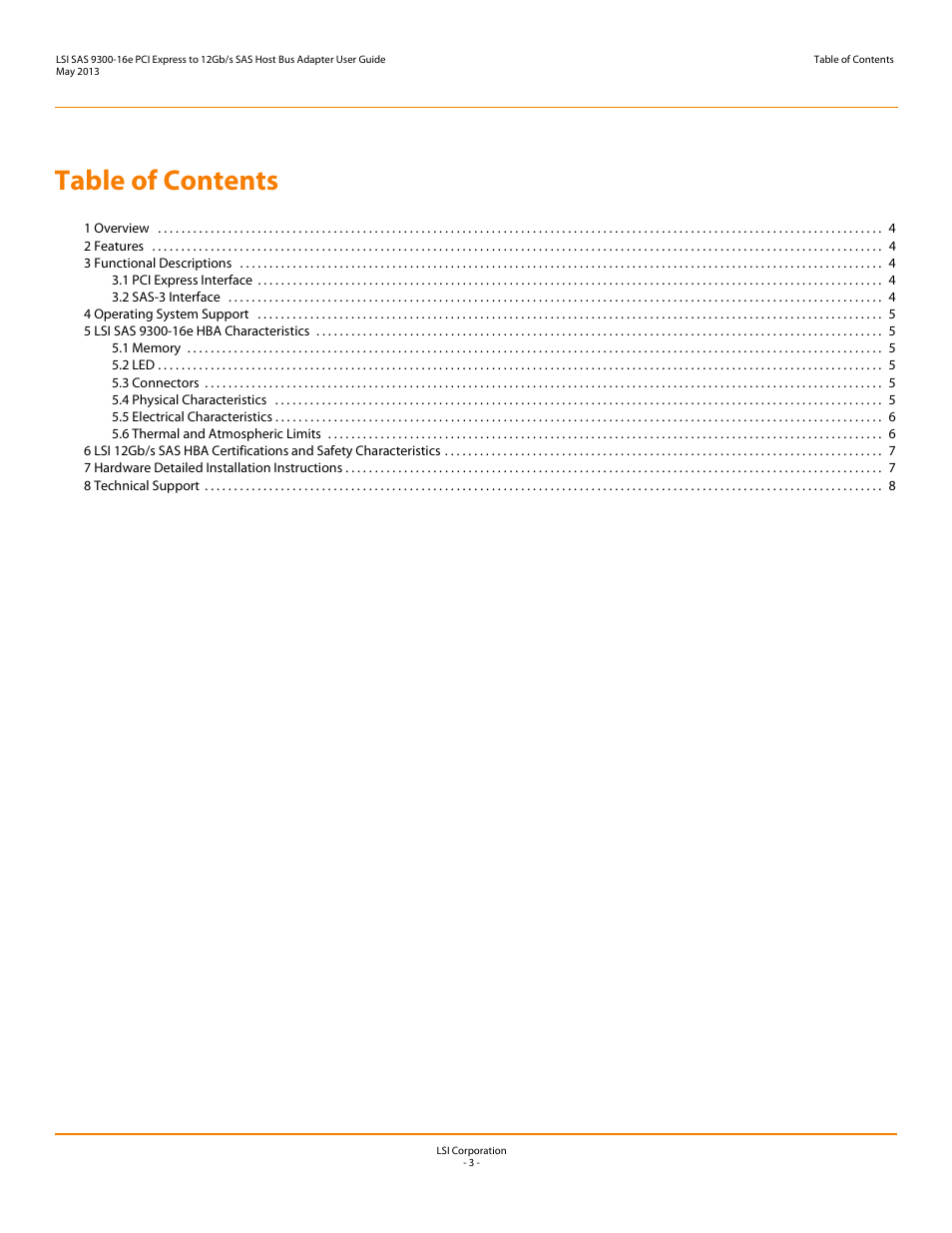 Avago Technologies SAS 9300-16e Host Bus Adapter User Manual | Page 3 / 9