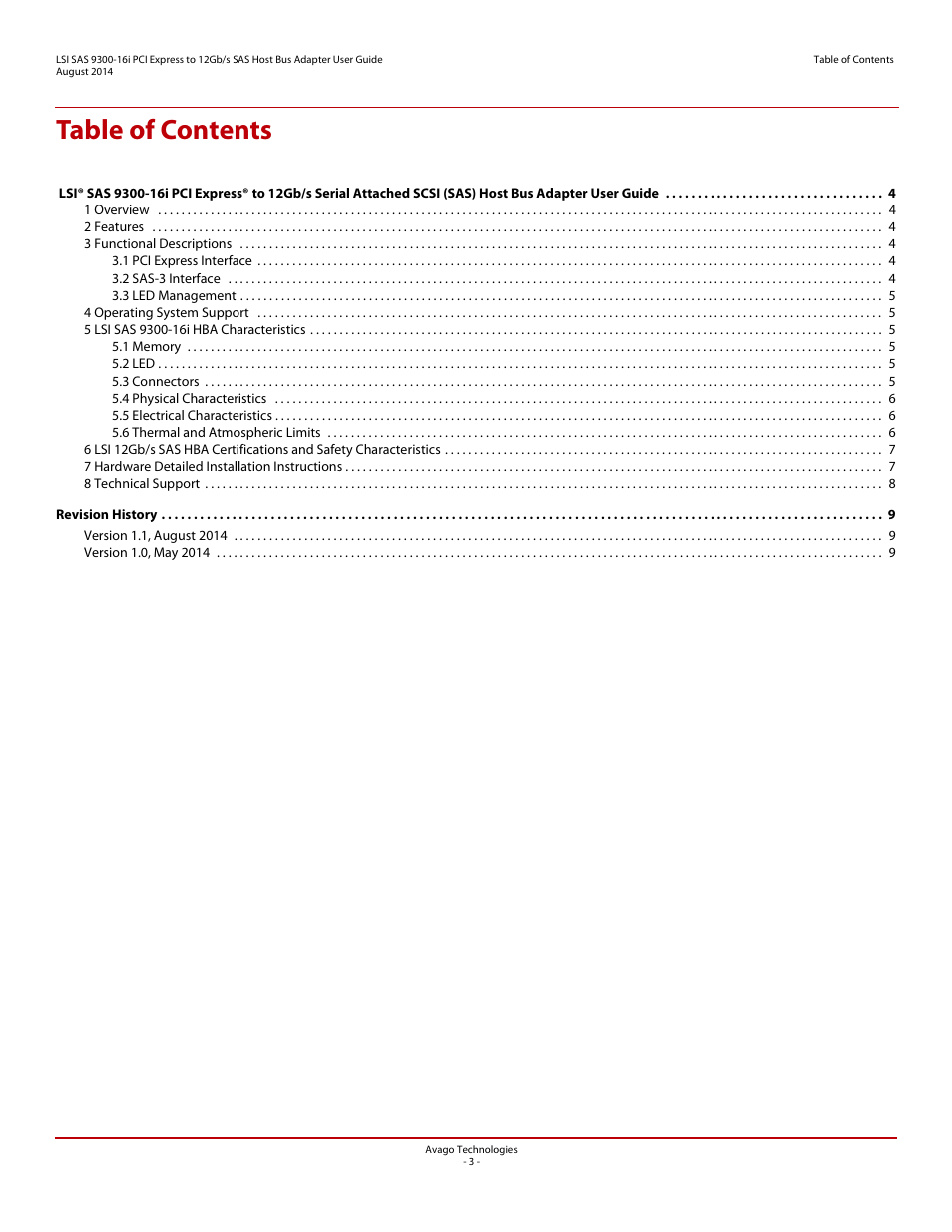 Avago Technologies SAS 9300-16i Host Bus Adapter User Manual | Page 3 / 10