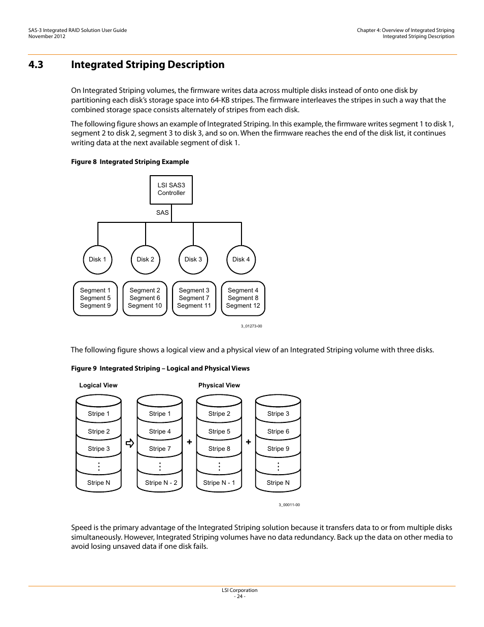 3 integrated striping description | Avago Technologies SAS 9300-4i Host Bus Adapter User Manual | Page 24 / 43