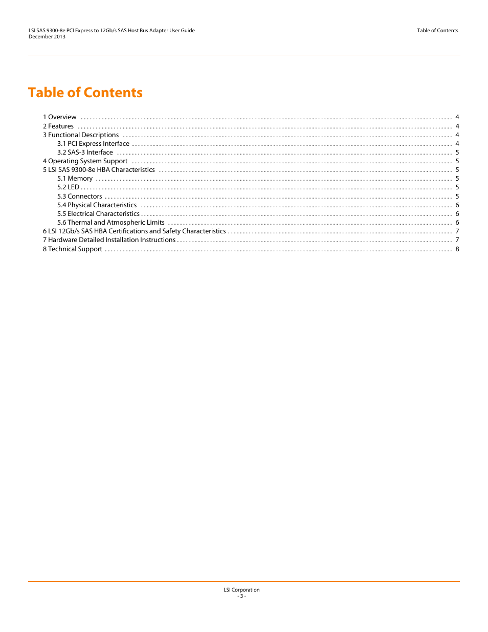 Avago Technologies SAS 9300-8e Host Bus Adapter User Manual | Page 3 / 9