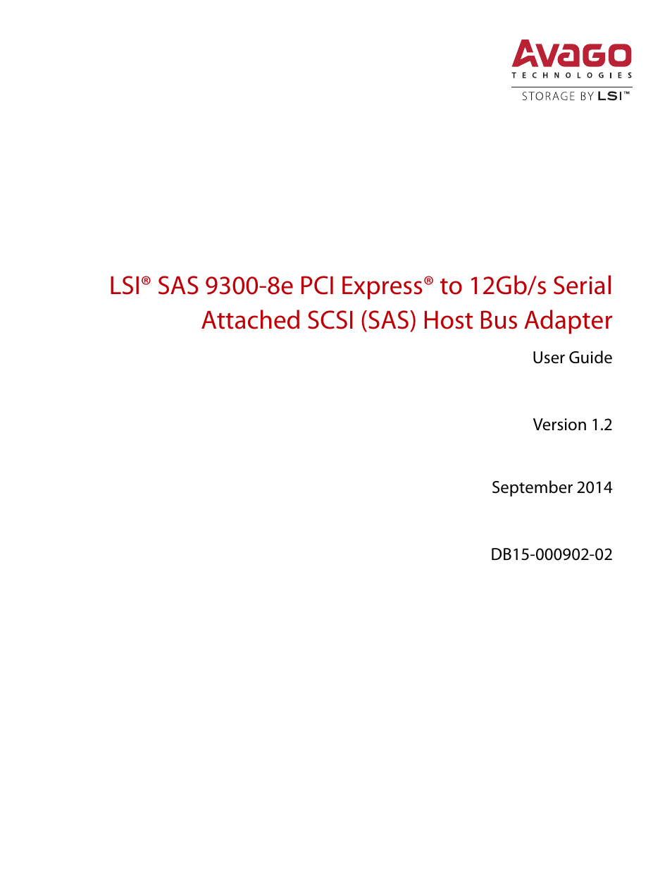 Avago Technologies SAS 9300-8i Host Bus Adapter User Manual | 10 pages