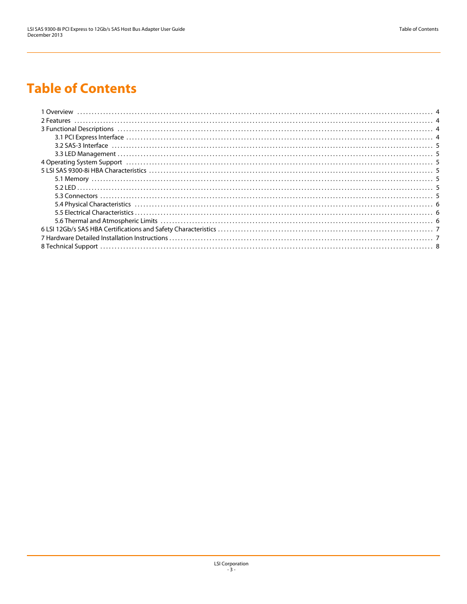 Avago Technologies SAS 9300-8i Host Bus Adapter User Manual | Page 3 / 9