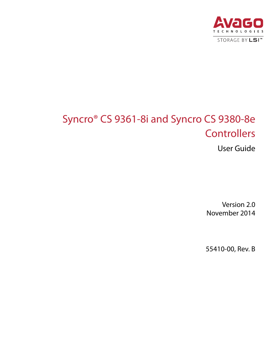 Avago Technologies Syncro 9361-8i User Manual | 31 pages