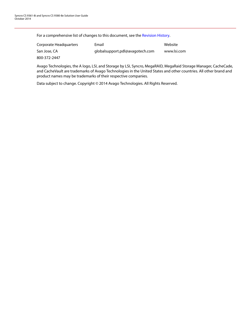 Avago Technologies Syncro 9361-8i User Manual | Page 2 / 81
