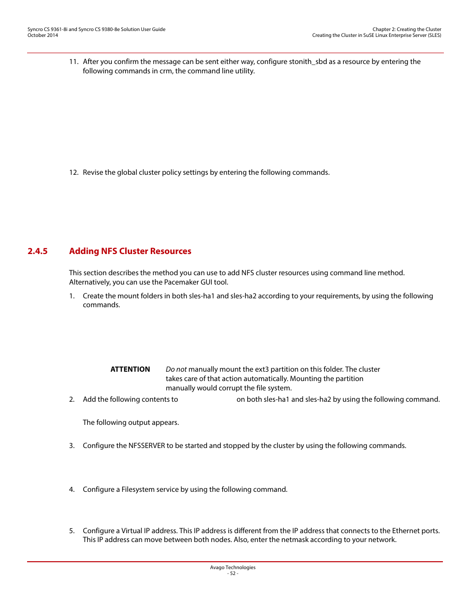 5 adding nfs cluster resources | Avago Technologies Syncro 9361-8i User Manual | Page 52 / 81
