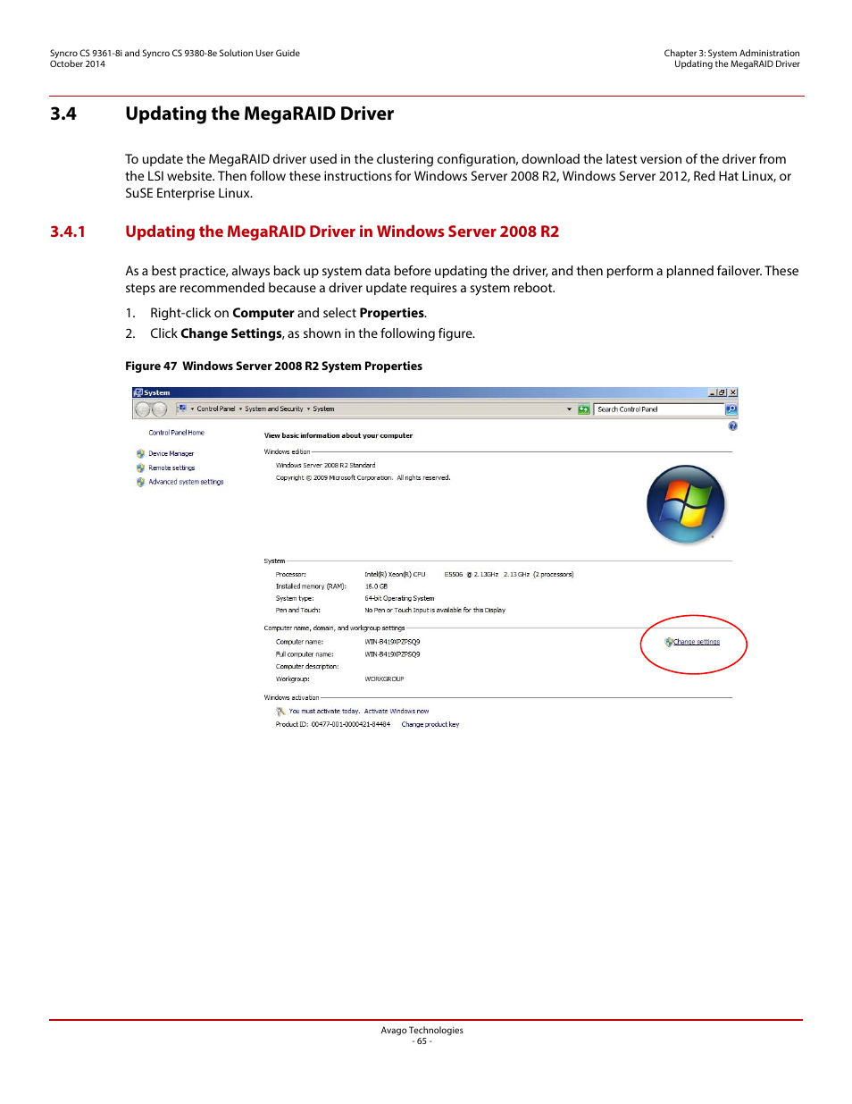 4 updating the megaraid driver | Avago Technologies Syncro 9361-8i User Manual | Page 65 / 81