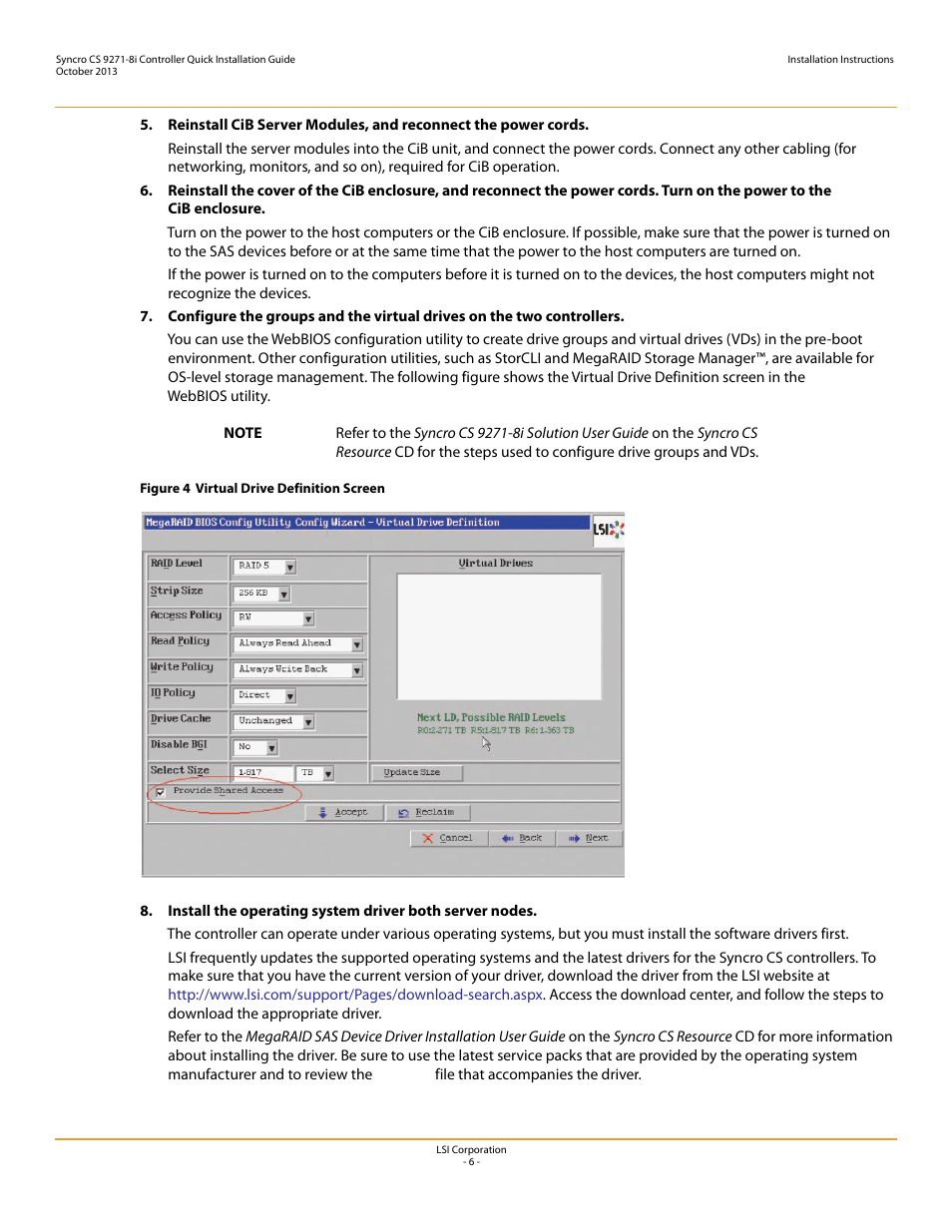 Avago Technologies Syncro CS 9271-8i User Manual | Page 6 / 8