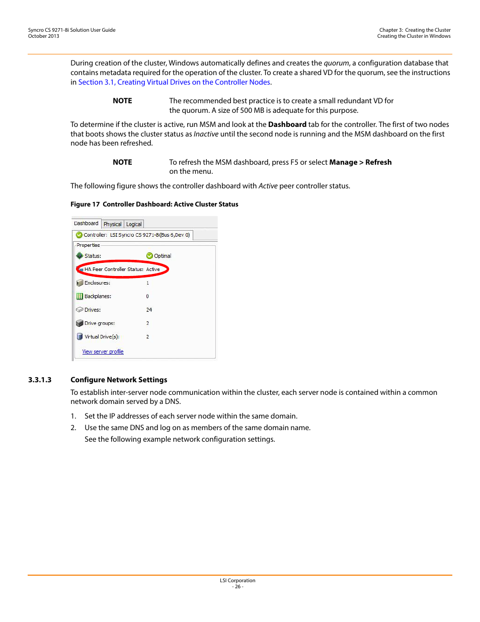 3 configure network settings | Avago Technologies Syncro CS 9271-8i User Manual | Page 26 / 80
