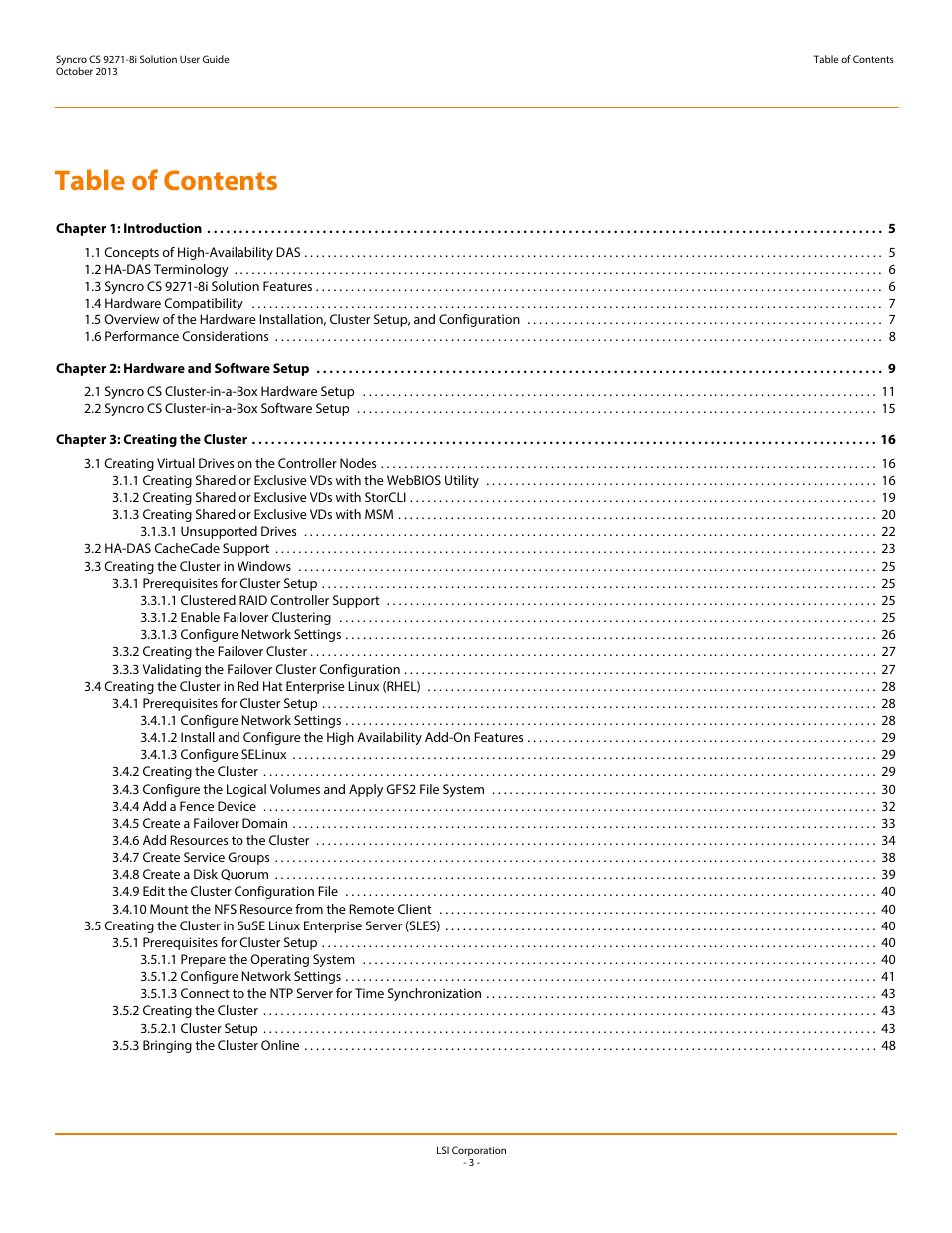 Avago Technologies Syncro CS 9271-8i User Manual | Page 3 / 80