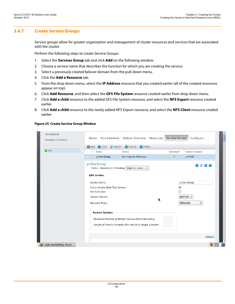 7 create service groups | Avago Technologies Syncro CS 9271-8i User Manual | Page 38 / 80