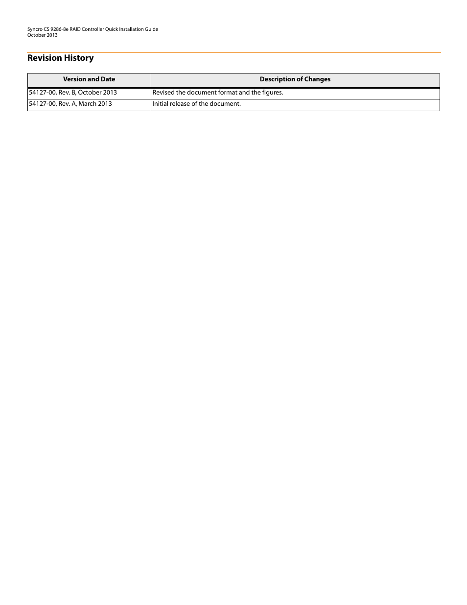 Revision history | Avago Technologies Syncro CS 9286-8e User Manual | Page 2 / 8
