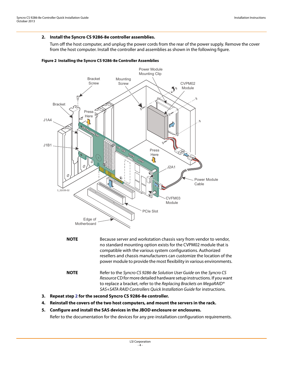 Avago Technologies Syncro CS 9286-8e User Manual | Page 4 / 8