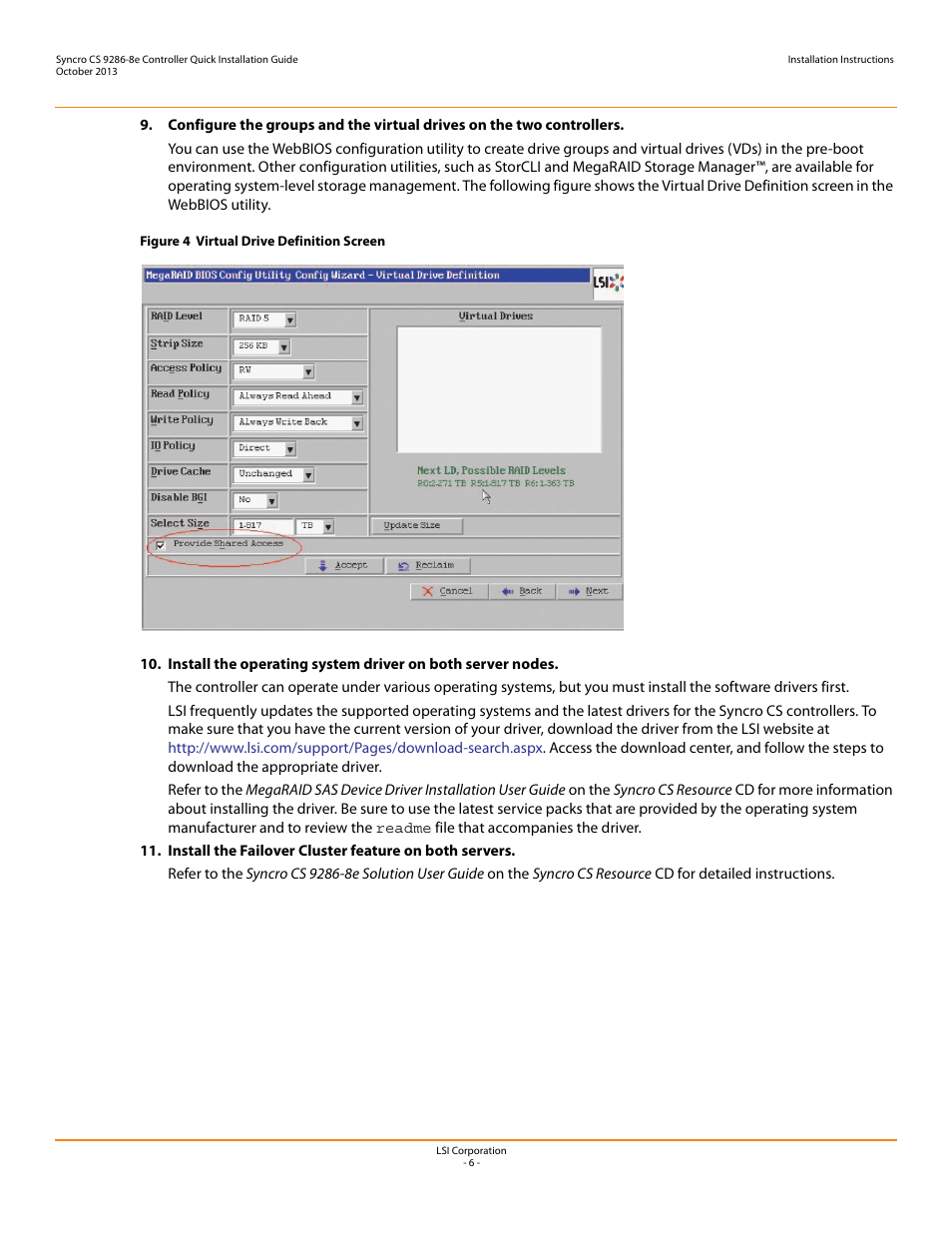 Avago Technologies Syncro CS 9286-8e User Manual | Page 6 / 8