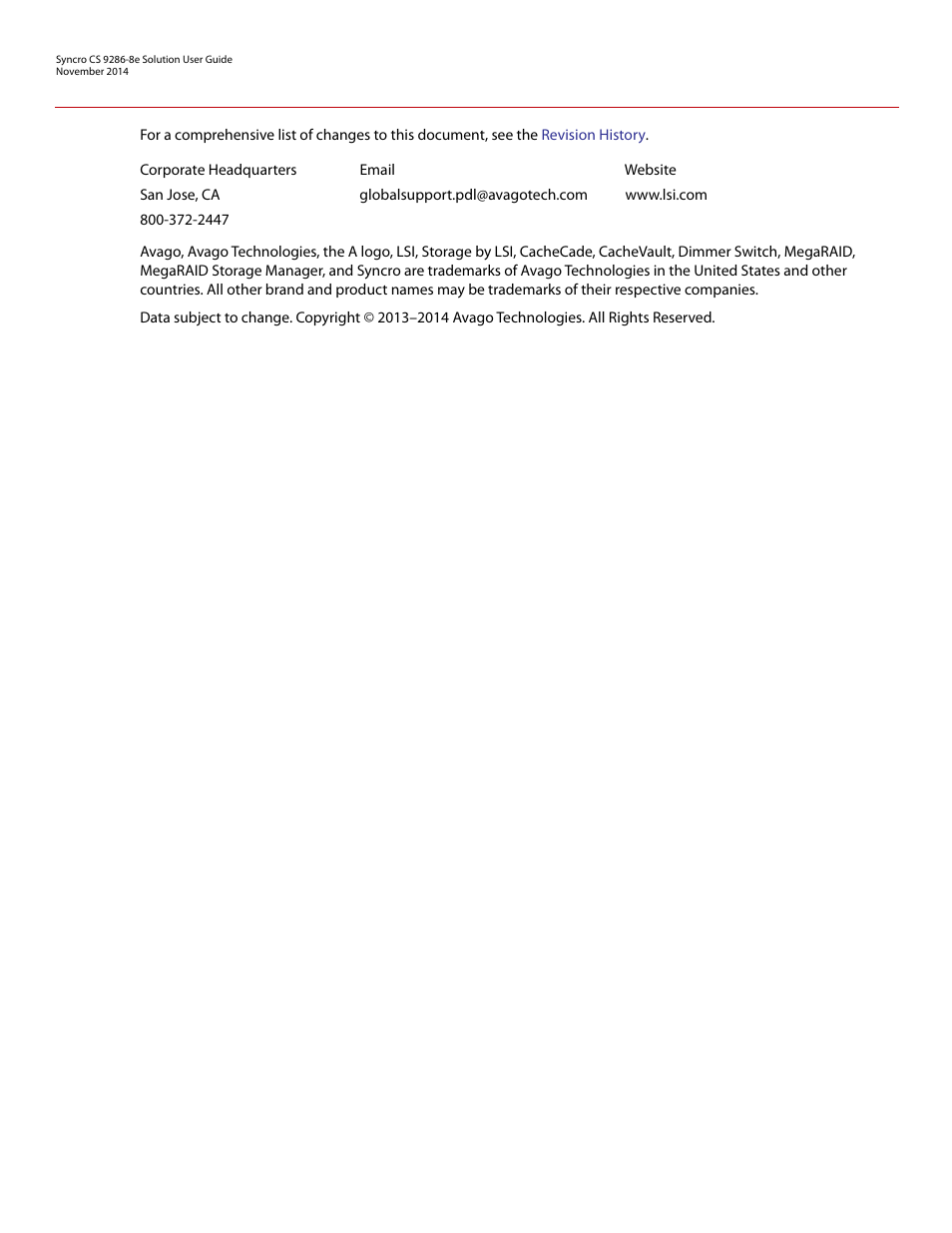 Avago Technologies Syncro CS 9286-8e User Manual | Page 2 / 80