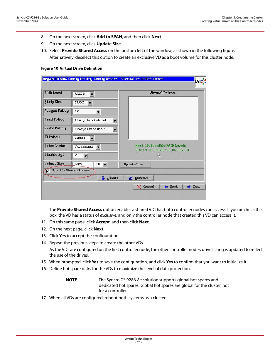 Avago Technologies Syncro CS 9286-8e User Manual | Page 20 / 80