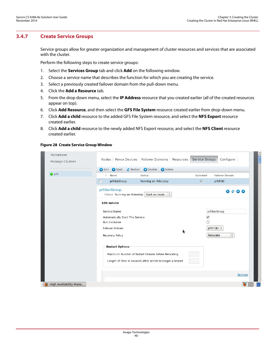 7 create service groups | Avago Technologies Syncro CS 9286-8e User Manual | Page 40 / 80