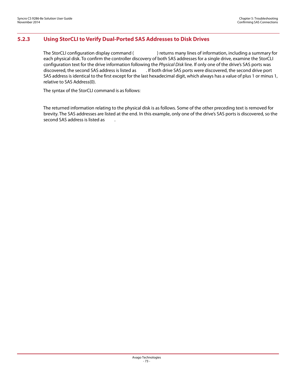 Avago Technologies Syncro CS 9286-8e User Manual | Page 73 / 80