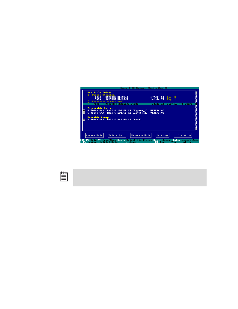 Specifying a hot spare through 3bm, Naming a unit | Avago Technologies 3ware 9650SE-12ML (Channel) User Manual | Page 127 / 361