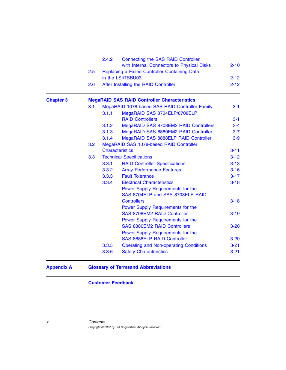 Avago Technologies MegaRAID SAS 8204ELP User Manual | Page 10 / 72