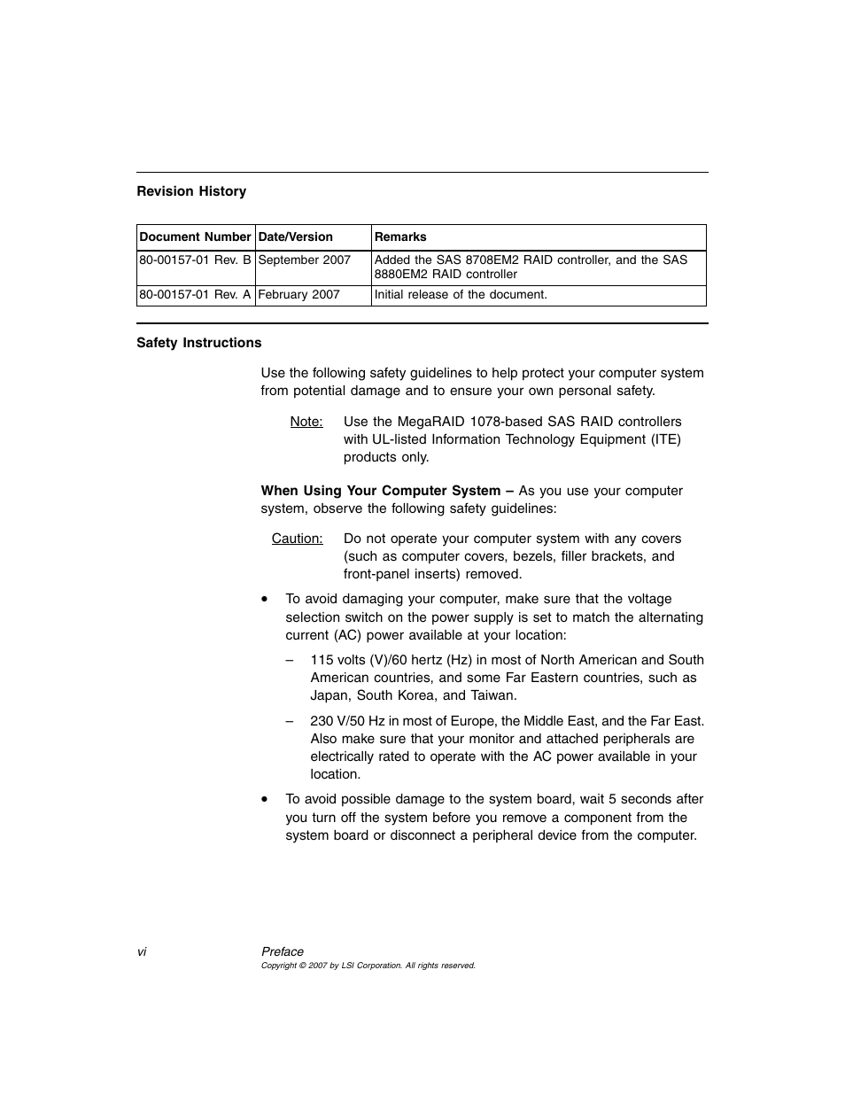 Avago Technologies MegaRAID SAS 8204ELP User Manual | Page 6 / 72