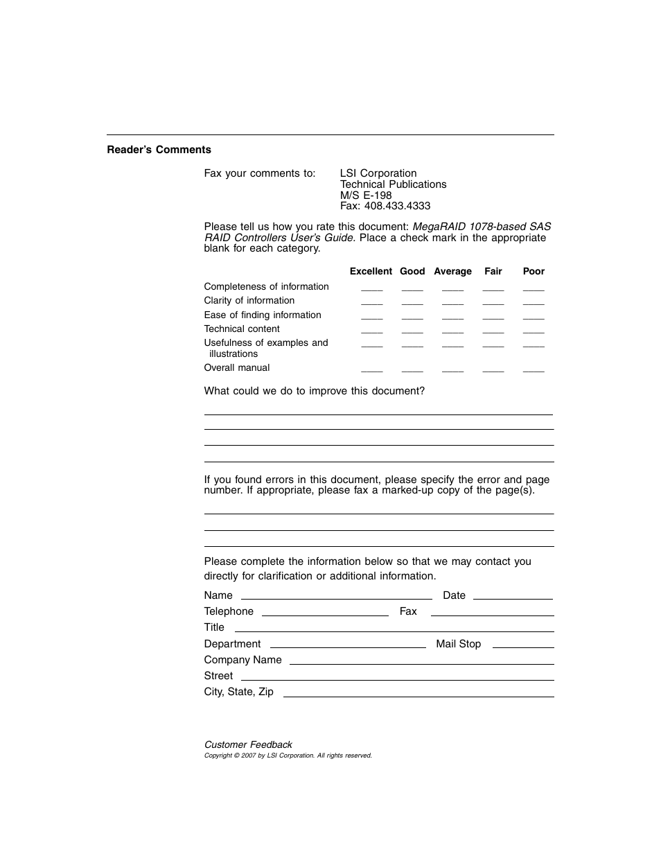 Avago Technologies MegaRAID SAS 8204ELP User Manual | Page 72 / 72