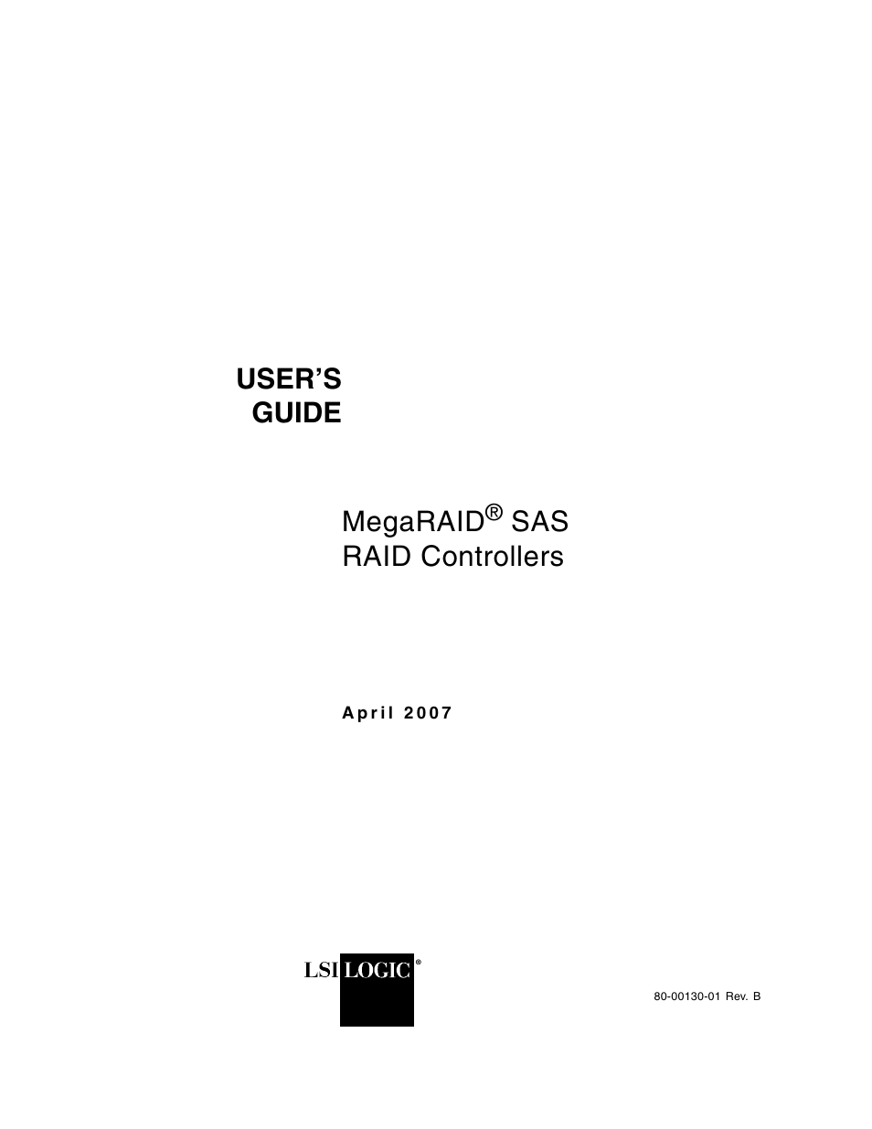 Avago Technologies MegaRAID SAS 8204ELP User Manual | 84 pages