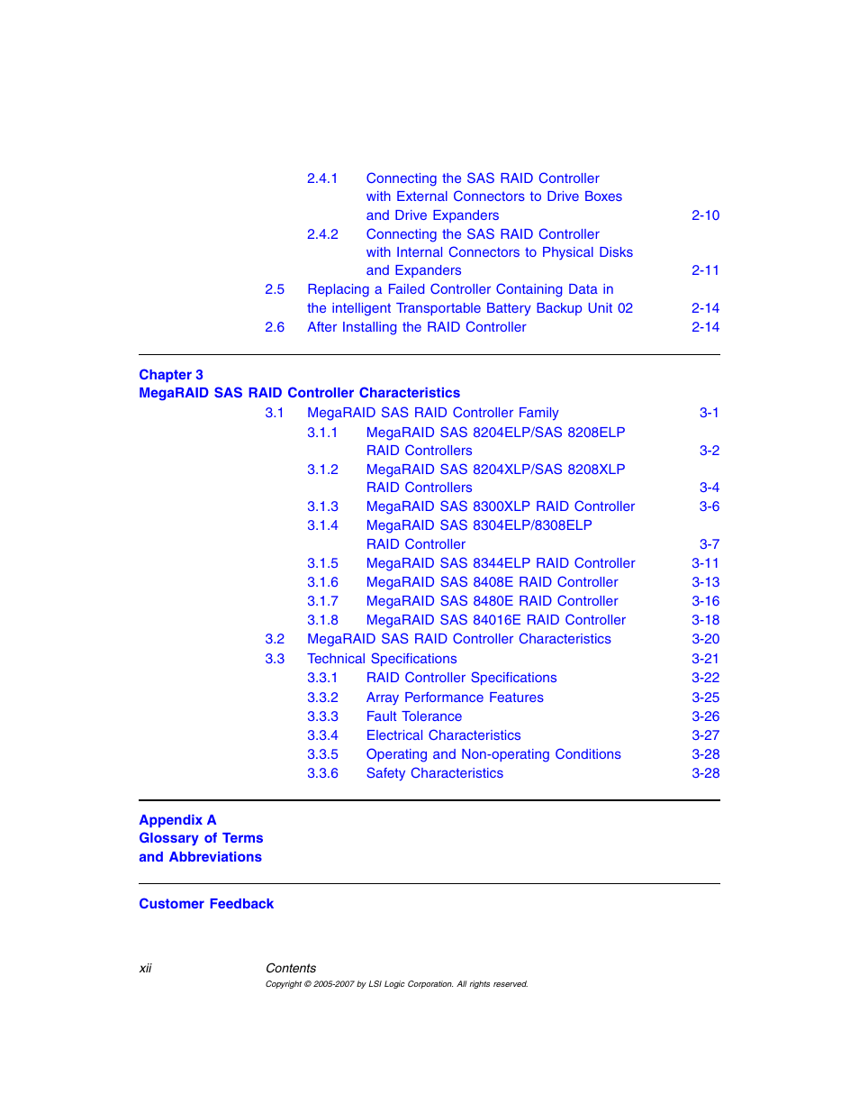 Avago Technologies MegaRAID SAS 8204ELP User Manual | Page 12 / 84