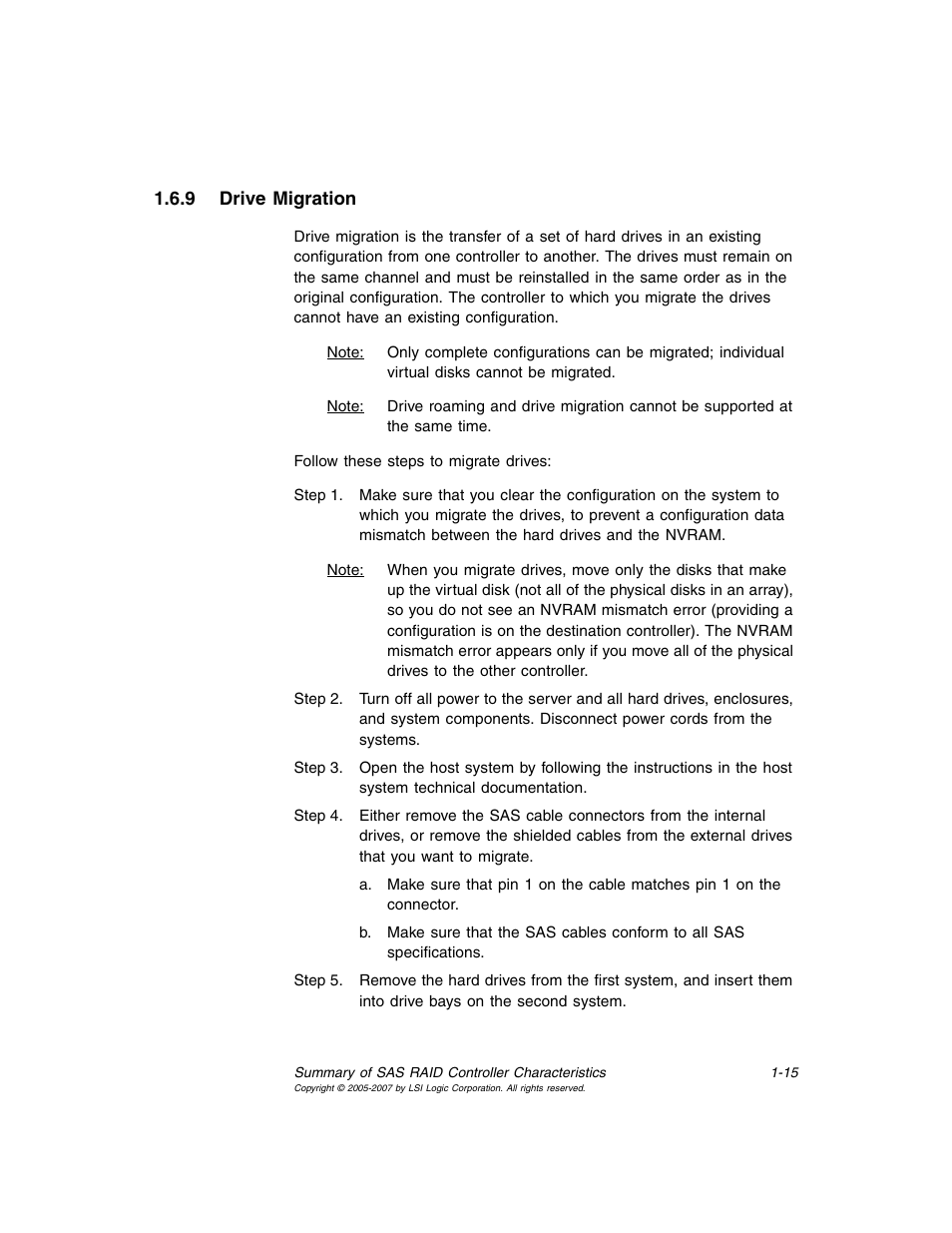 9 drive migration, Drive migration | Avago Technologies MegaRAID SAS 8204ELP User Manual | Page 31 / 84