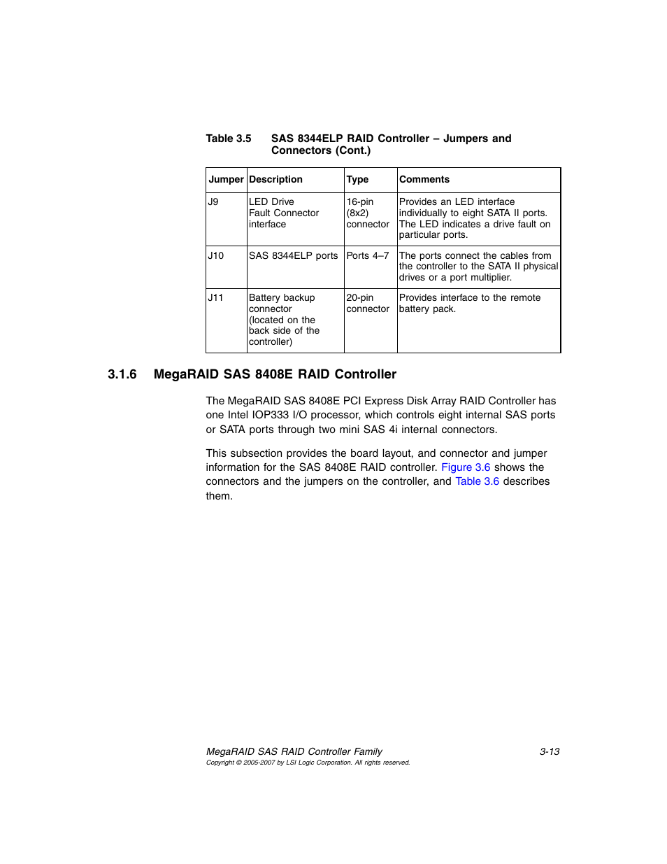 6 megaraid sas 8408e raid controller, Megaraid sas 8408e raid controller | Avago Technologies MegaRAID SAS 8204ELP User Manual | Page 63 / 84