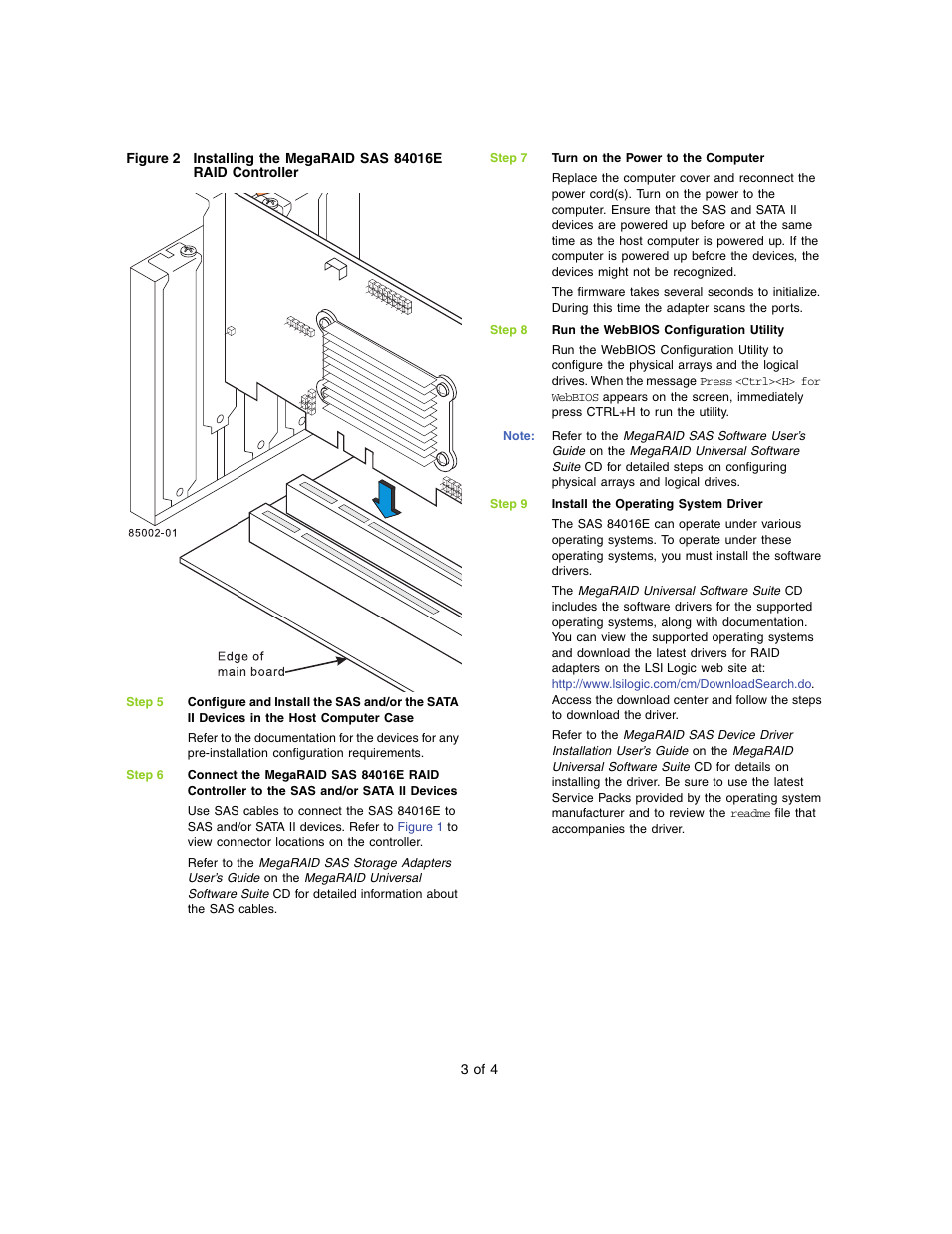 Figure 2, Press | Avago Technologies MegaRAID SAS 84016E User Manual | Page 3 / 4