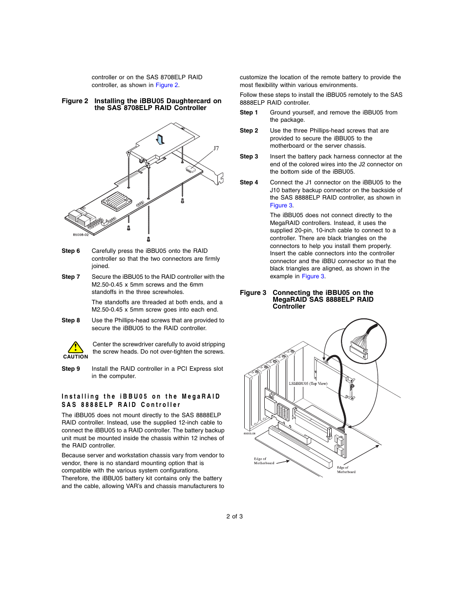 Avago Technologies MegaRAID SAS 8704ELP User Manual | Page 2 / 3