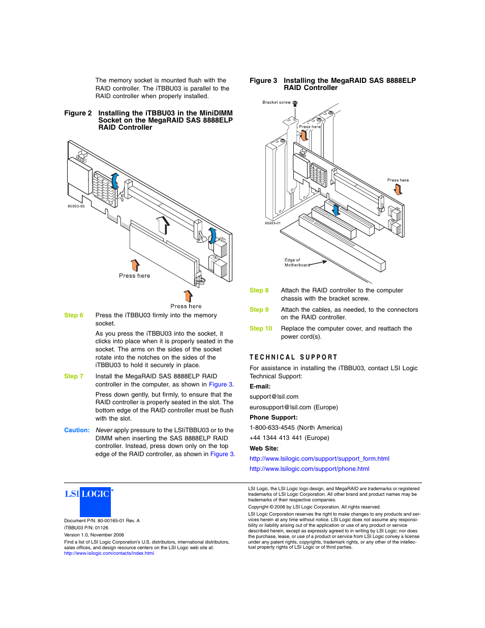Technical support | Avago Technologies MegaRAID SAS 8888ELP User Manual | Page 2 / 2