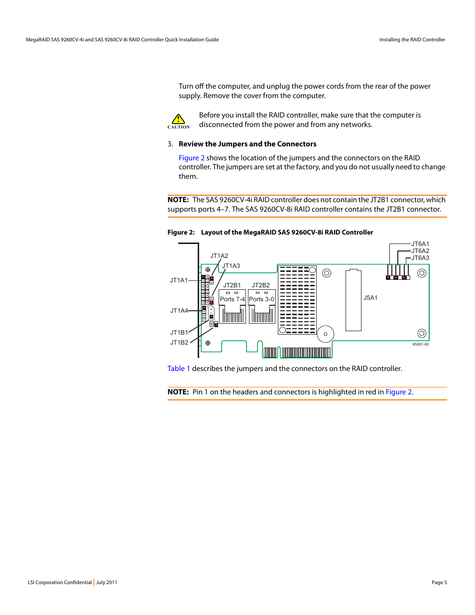 Avago Technologies MegaRAID SAS 0260CV-4i User Manual | Page 5 / 14