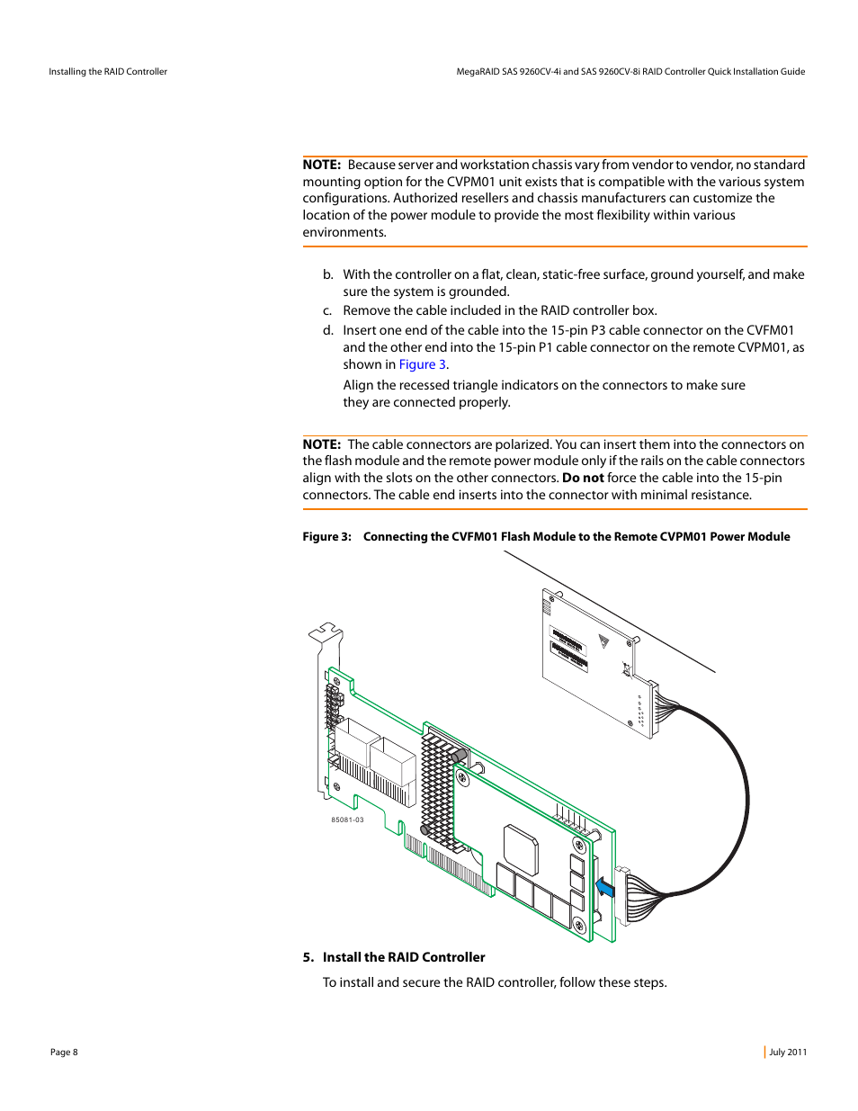 Avago Technologies MegaRAID SAS 0260CV-4i User Manual | Page 8 / 14