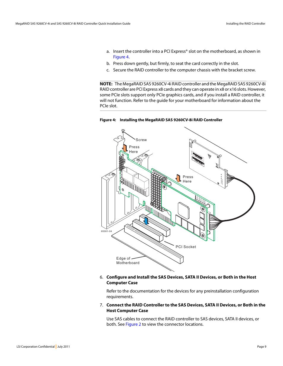 Avago Technologies MegaRAID SAS 0260CV-4i User Manual | Page 9 / 14