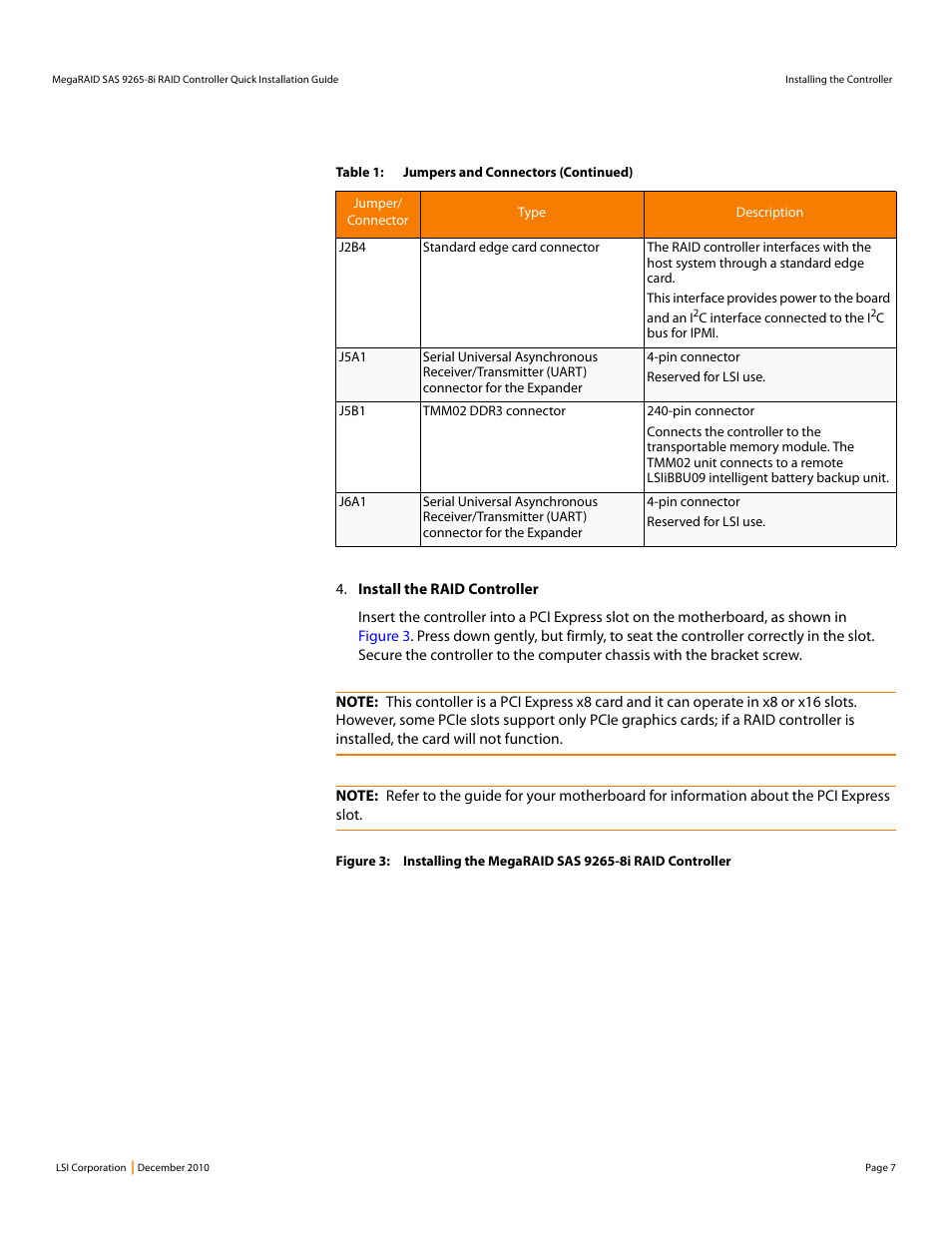 Avago Technologies MegaRAID SAS 9265-8i User Manual | Page 7 / 12