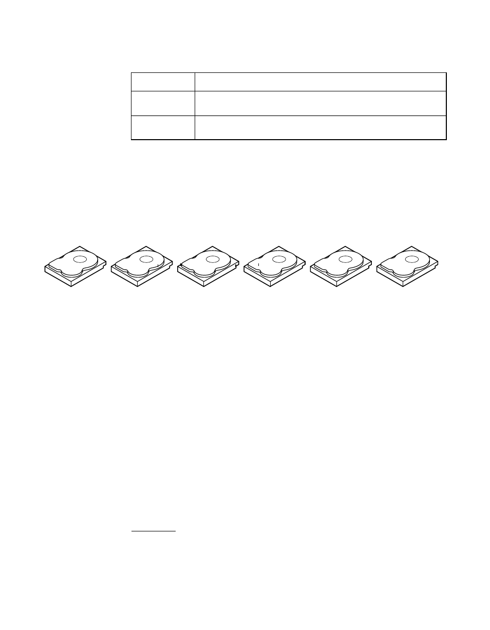 Table2.1 types of parity, Figure2.3 distributed parity (raid 5) example, 11 disk spanning | Disk spanning, Distributed parity (raid 5) example, Types of parity | Avago Technologies MegaRAID SATA 150-4 (523) User Manual | Page 30 / 154