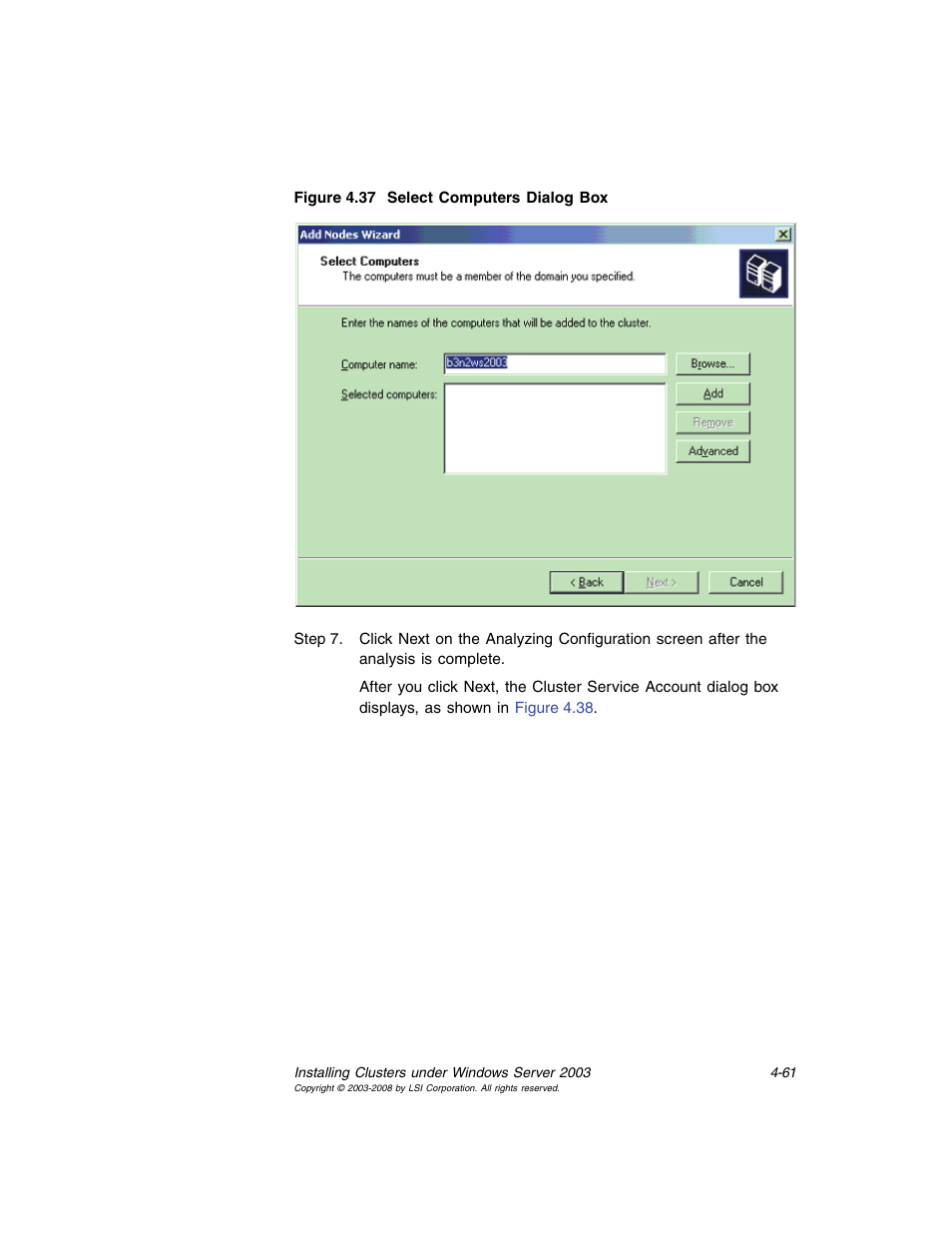 Select computers dialog box | Avago Technologies MegaRAID SCSI 320-0 (520-0 CH) User Manual | Page 119 / 128