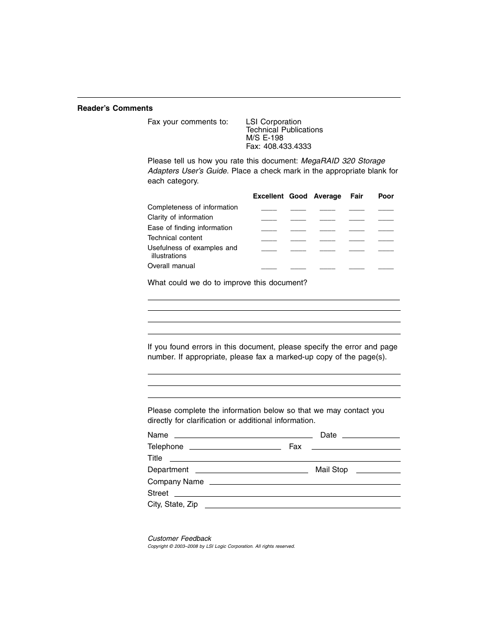 Avago Technologies MegaRAID SCSI 320-0 (520-0 CH) User Manual | Page 128 / 128