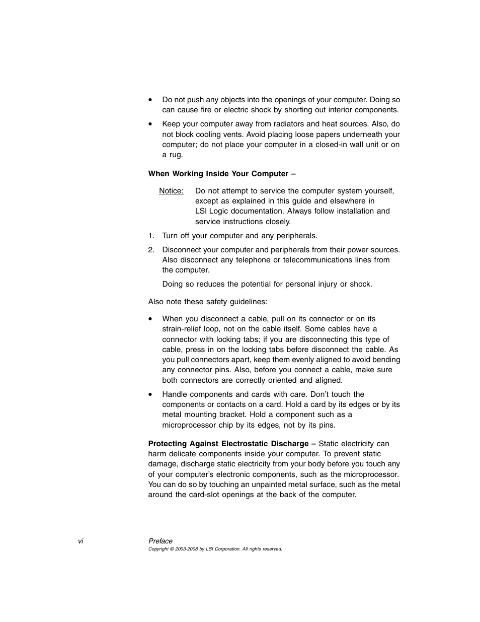 Avago Technologies MegaRAID SCSI 320-0 (520-0 CH) User Manual | Page 6 / 128