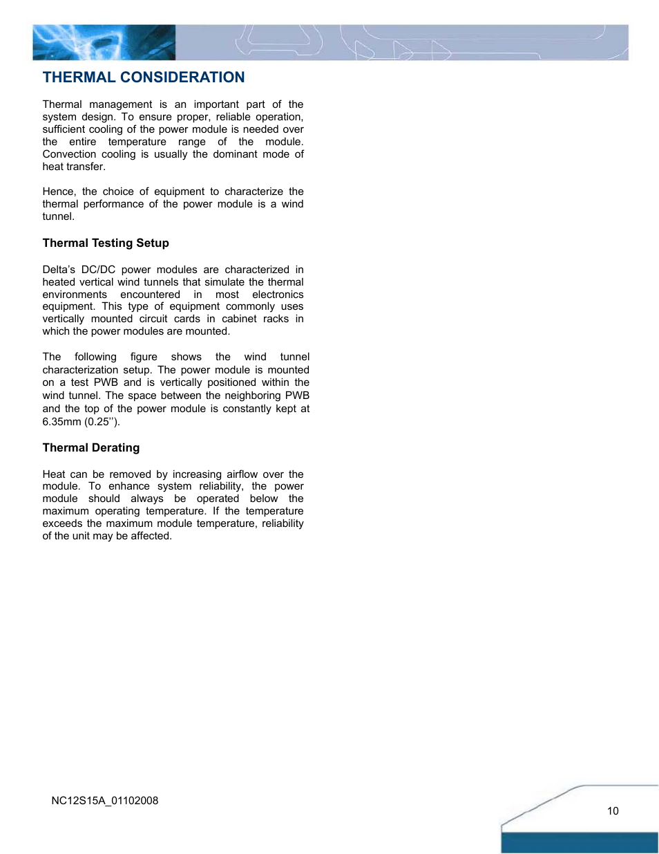 Thermal consideration | Delta Electronics NC15 Series User Manual | Page 10 / 14