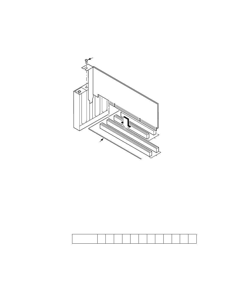 Table2.1 target id’s, Inserting the megaraid 320-0x card in a pci slot, Target id’s | Avago Technologies MegaRAID SCSI 320-0X (530) User Manual | Page 22 / 38