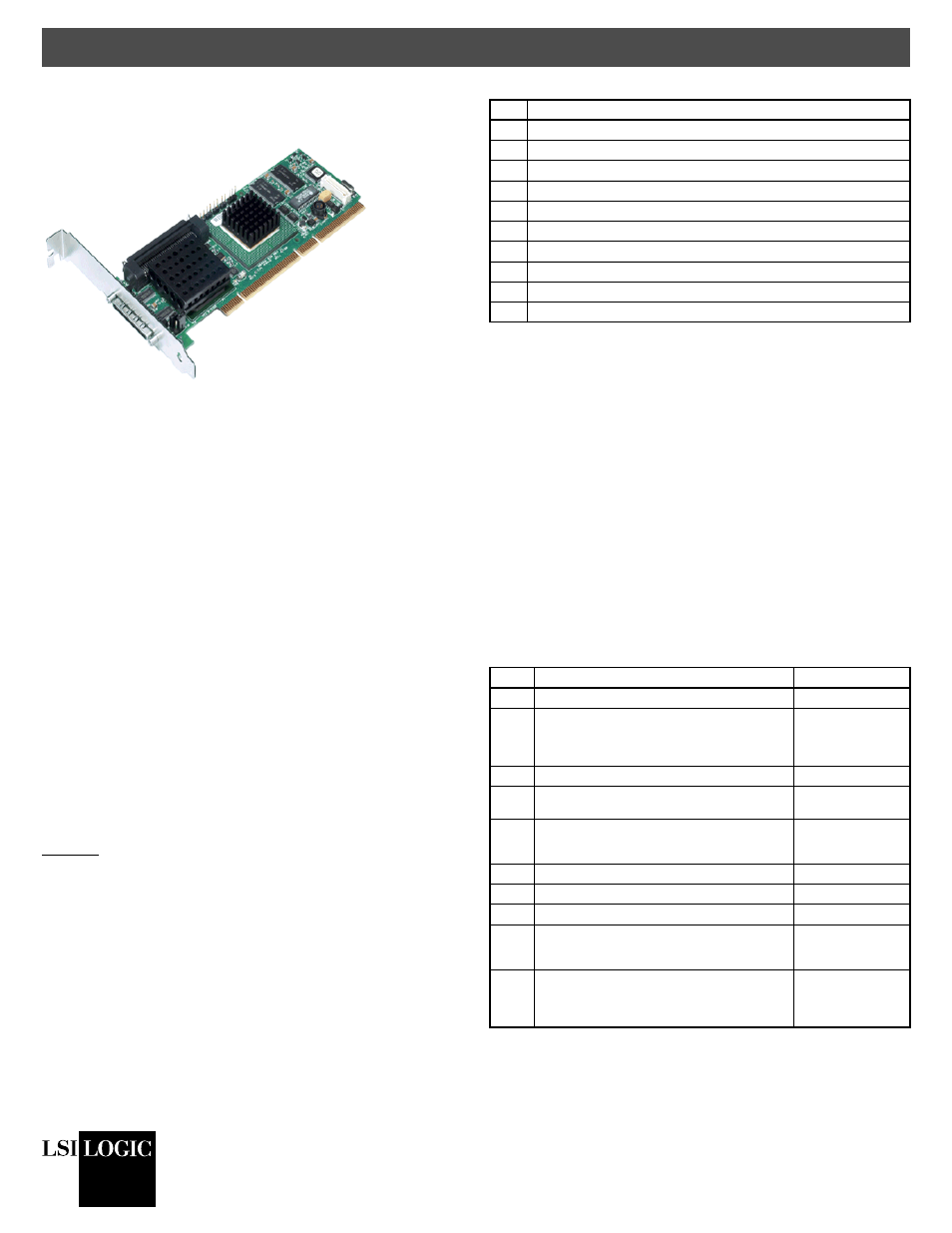 Avago Technologies MegaRAID SCSI 320-1 (520-1 CH) User Manual | 3 pages