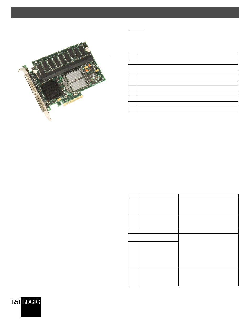 Avago Technologies MegaRAID SCSI 320-2E User Manual | 3 pages