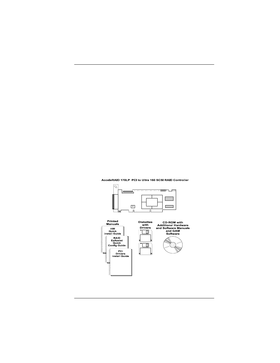 Standard package contents, Hardware, Software | Standard package contents –5, Hardware –5 software –5 | Avago Technologies AcceleRAID 170LP User Manual | Page 19 / 96
