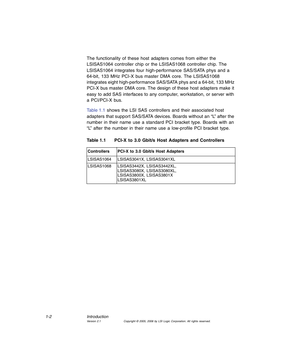 Pci-x to 3.0 gbit/s host adapters and controllers | Avago Technologies LSI SAS 3041X-R User Manual | Page 16 / 40