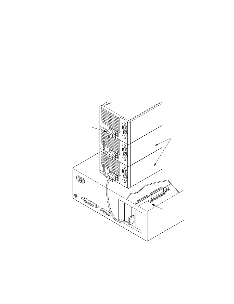 Figure2.13 external scsi device termination, External scsi device termination, Section 2.2.6.2, “external bus connections | Avago Technologies LSI21040 User Manual | Page 38 / 72