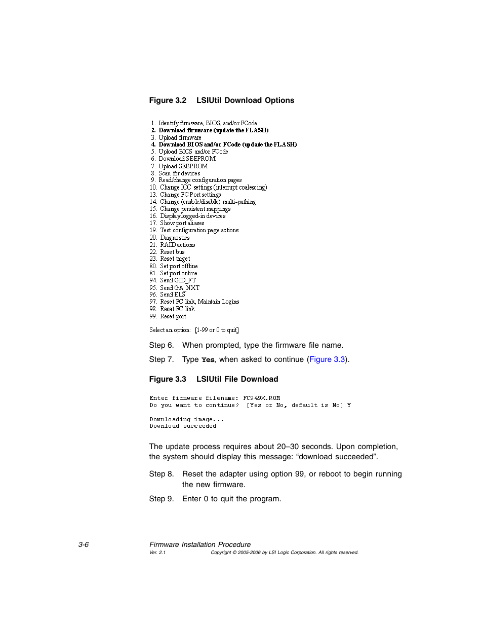 Lsiutil download options, Lsiutil file download, Figure 3.2 | Avago Technologies LSI7104EP-LC User Manual | Page 50 / 76