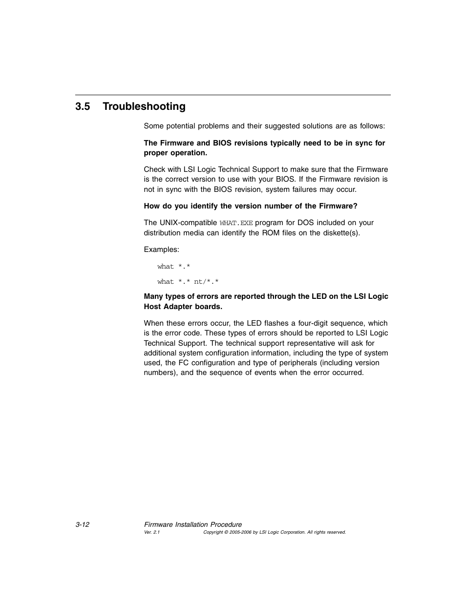 5 troubleshooting, Troubleshooting, Section 3.5, “troubleshooting | Avago Technologies LSI7104EP-LC User Manual | Page 56 / 76